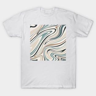 Groovy Swirling Liquid Pattern - Seafoam T-Shirt